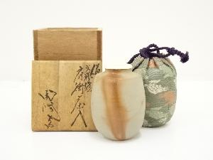 備前焼　木村陶峰造　火襷肩衝茶入（共箱）　□z